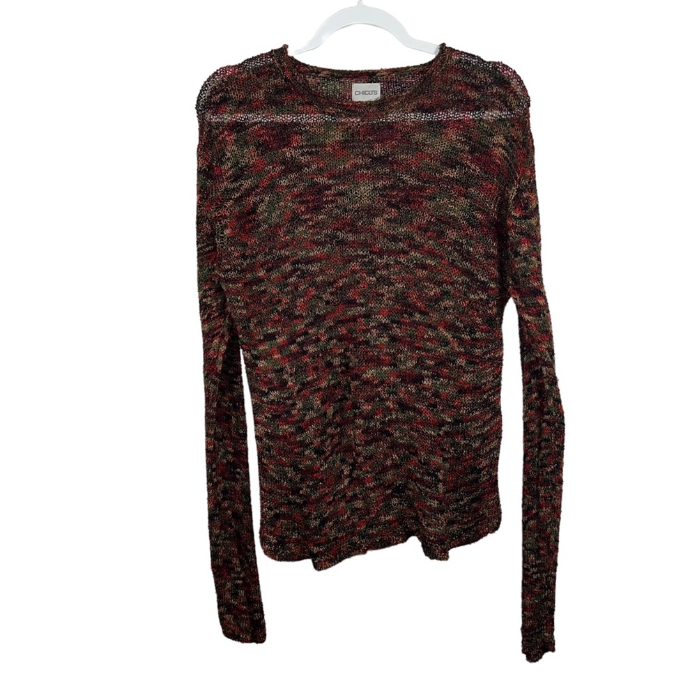 Chico’s Colorful Crewneck Sweater Women’s size 1